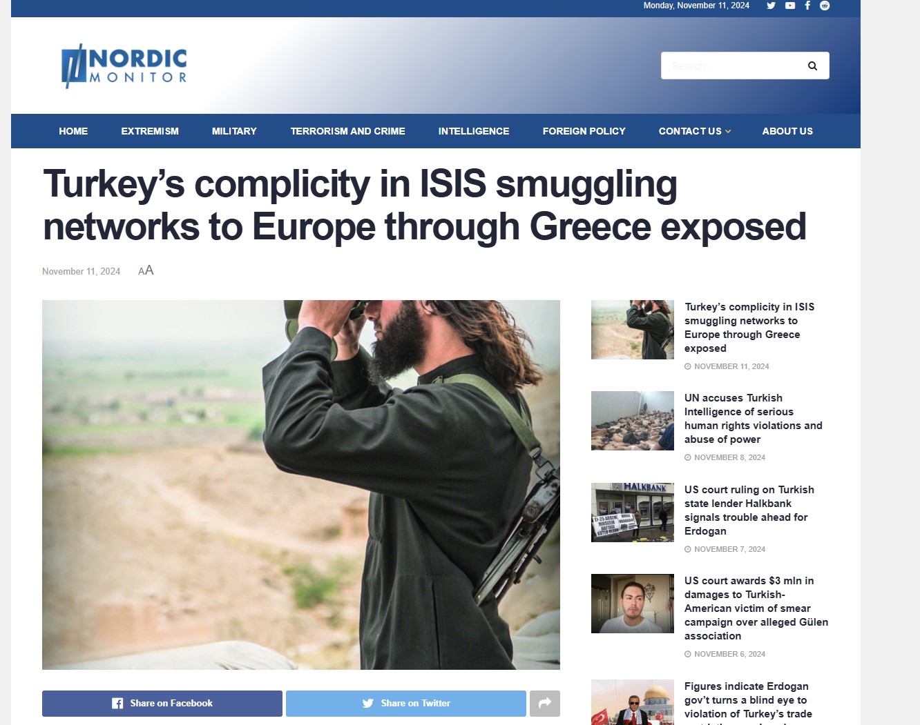 Αποκάλυψη Nordic Monitor! Επιβεβαιώνεται η συνενοχή της Τουρκίας στα δίκτυα λαθρεμπορίας του ISIS στην Ευρώπη μέσω Ελλάδας