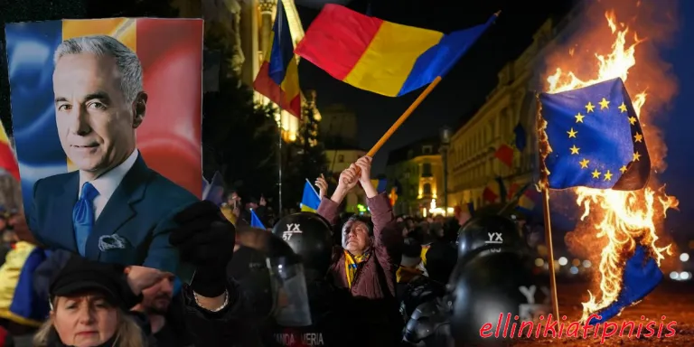 Πολιτικό χάος ξανά στη Ρουμανία – Χιλιάδες στους δρόμους: Απαγορεύτηκε η υποψηφιότητα του «ακροδεξιού» Κ.Γκεοργκέσκου, λίγους μήνες μετά την ακύρωση της νίκης του στις εκλογές. Η Δημοκρατία στην Ευρώπη είναι νεκρή…
