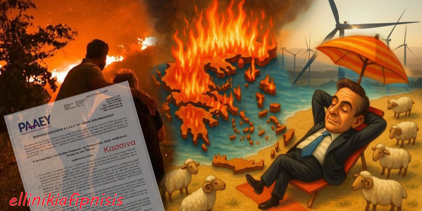 Μετά τις φωτιές σε Πάτρα, Βόνιτσα, Ξηρόμερο και Πάργα, ο Μητσοτάκης φέρνει εκεί ανεμογεννήτριες για «πράσινη ανάπτυξη»…