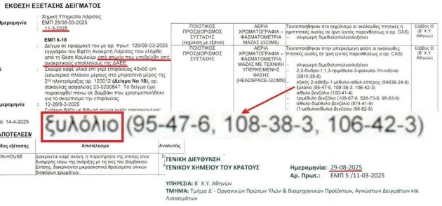 Αυτός είναι ο λόγος που η μαφία του Μητσοτάκη έκλεισε την υπόθεση στα Τέμπη: Ανακάλυψαν 12 νέα δείγματα ξυλολίου, βενζόλιου και άλλων υδρογονανθράκων.