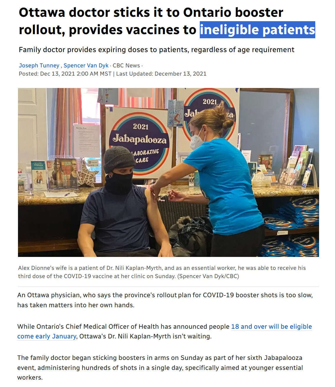 Canada’s most famous COVID-19 Vaccine pushing doctor, Dr.Nili Kaplan-Myrth, has just been diagnosed with Uterine Cancer. Nili ran “Jabapalooza” Clinics in Ottawa