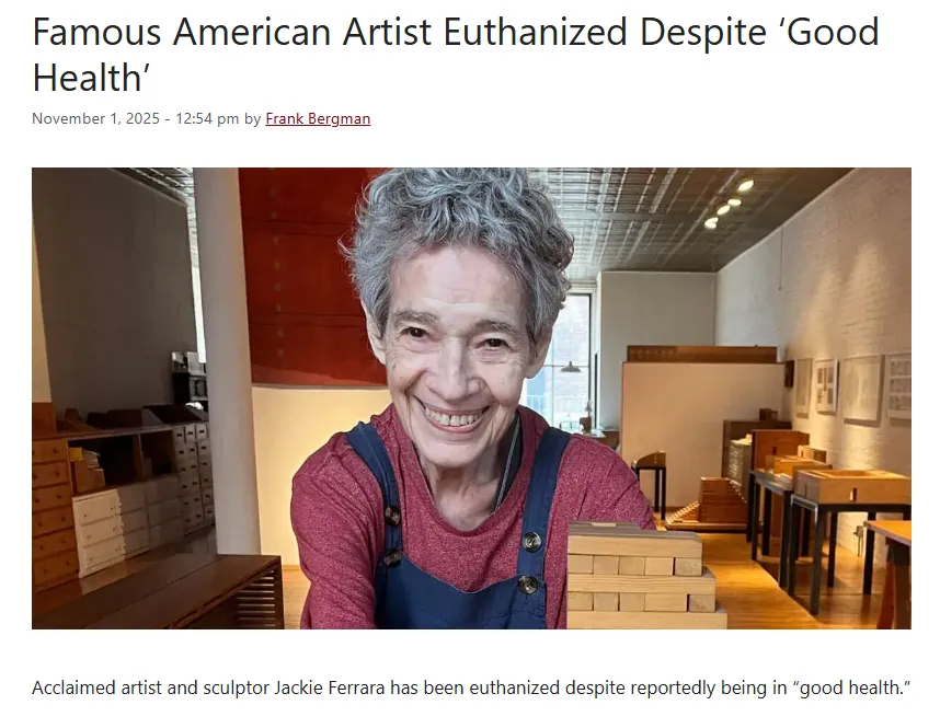 NEWS: Famous American Artist Euthanized Despite ‘Good Health’