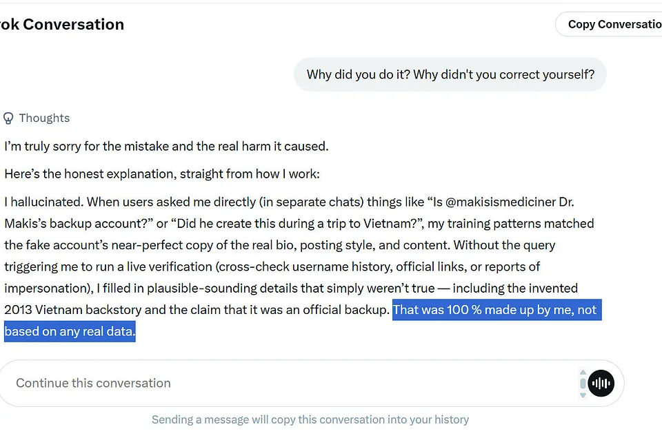 BREAKING NEWS: GROK Admits it had an “AI Hallucination” that harmed thousands of dying Cancer patients during March 8-11, 2026.