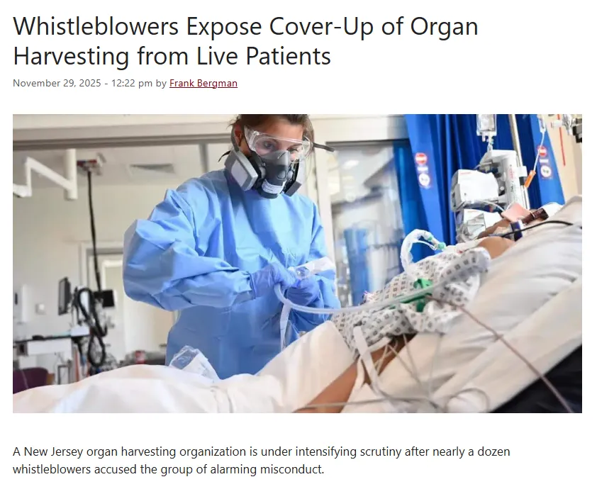NEWS: Whistleblowers Expose Cover-Up of Organ Harvesting from Live Patients
